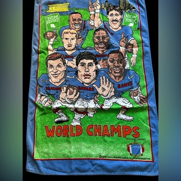 Magic In The Meadowlands 1991 New York Giants Beach Towel 100% Cotton - Picture 2 of 9